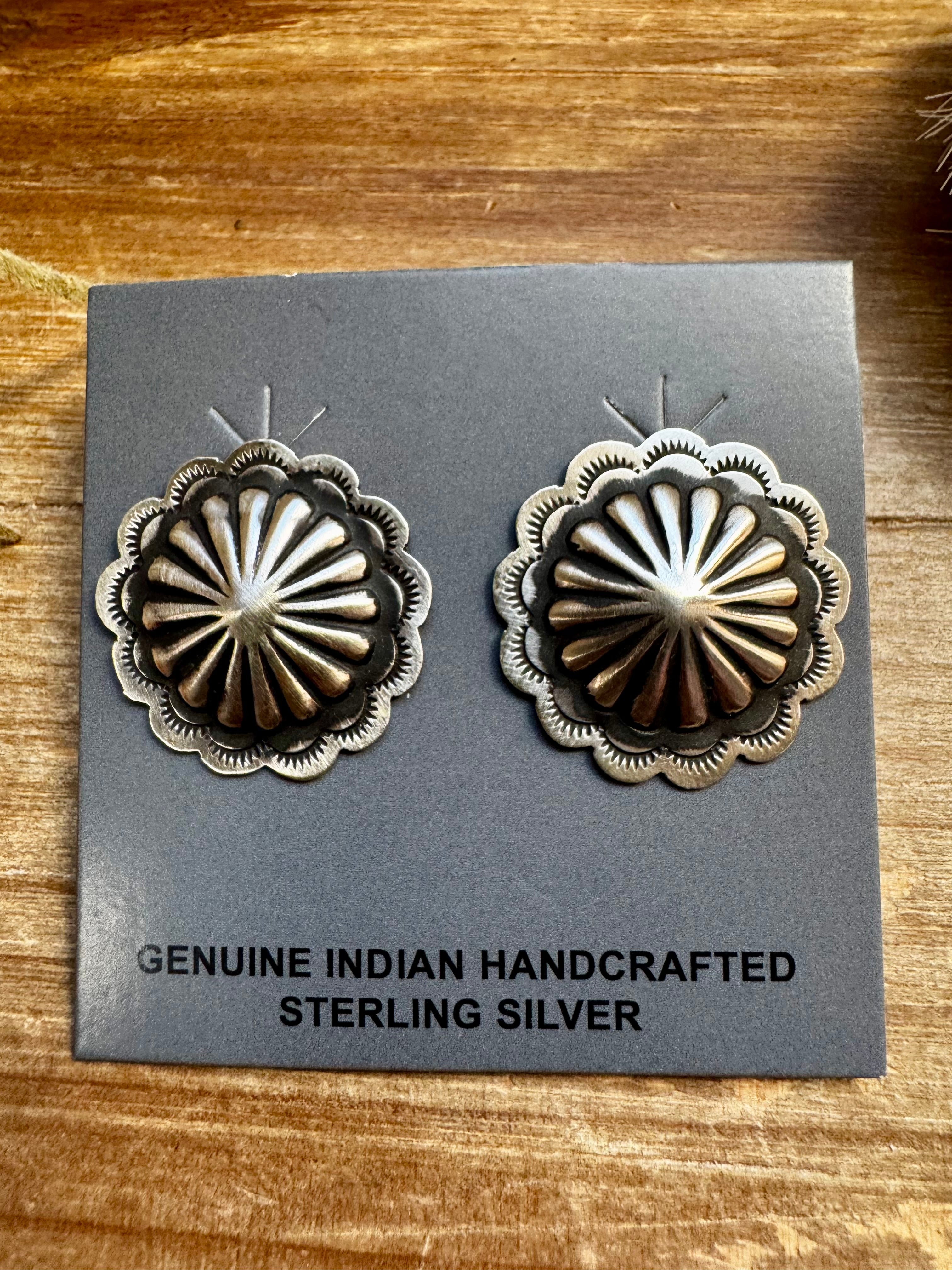 Smaller Round Sterling Silver Stud Earrings