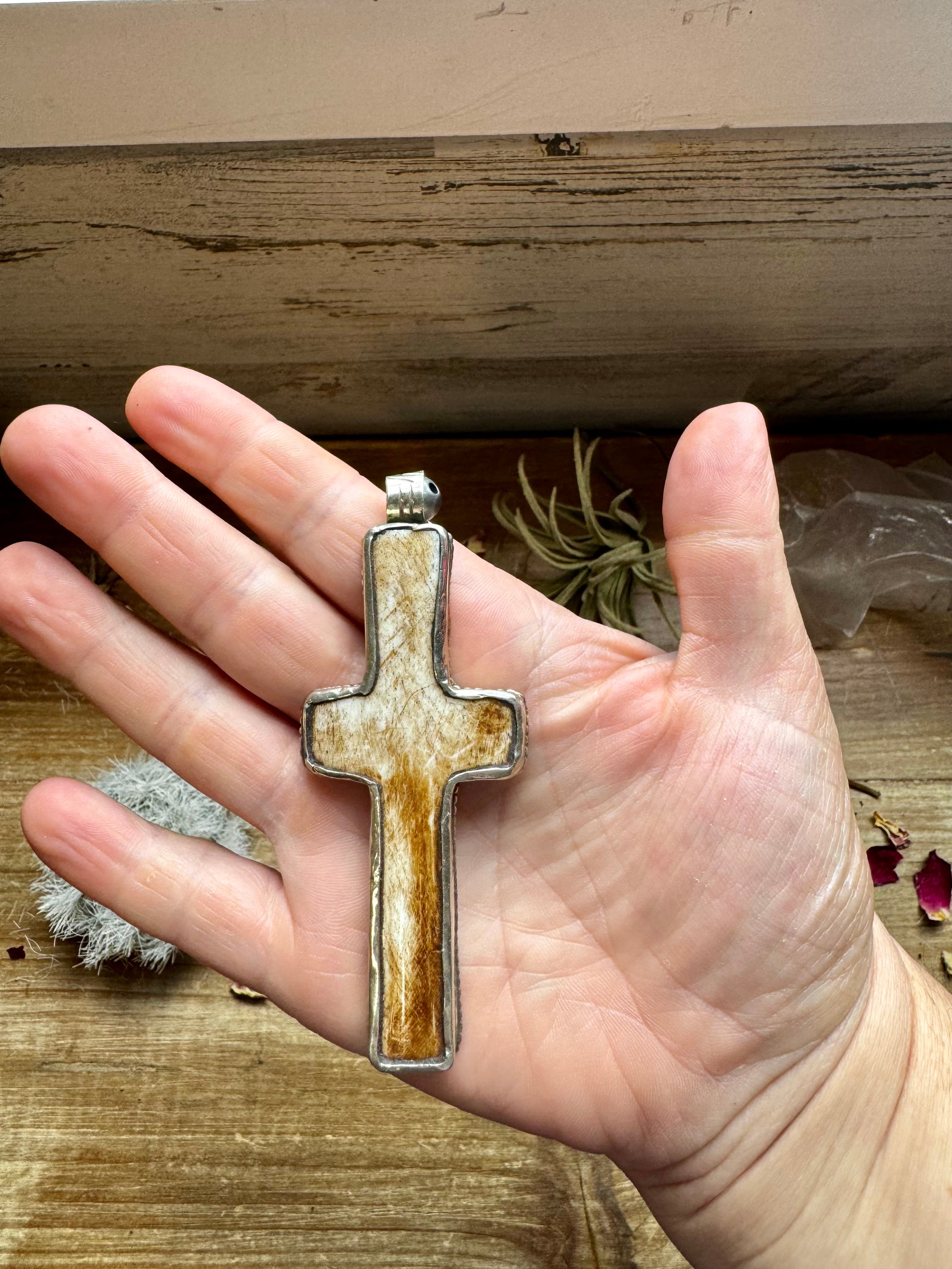 Antler Cross Pendant