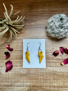 Bumble Bee Jasper Slab - Lightning Bolt Earrings { dangle }