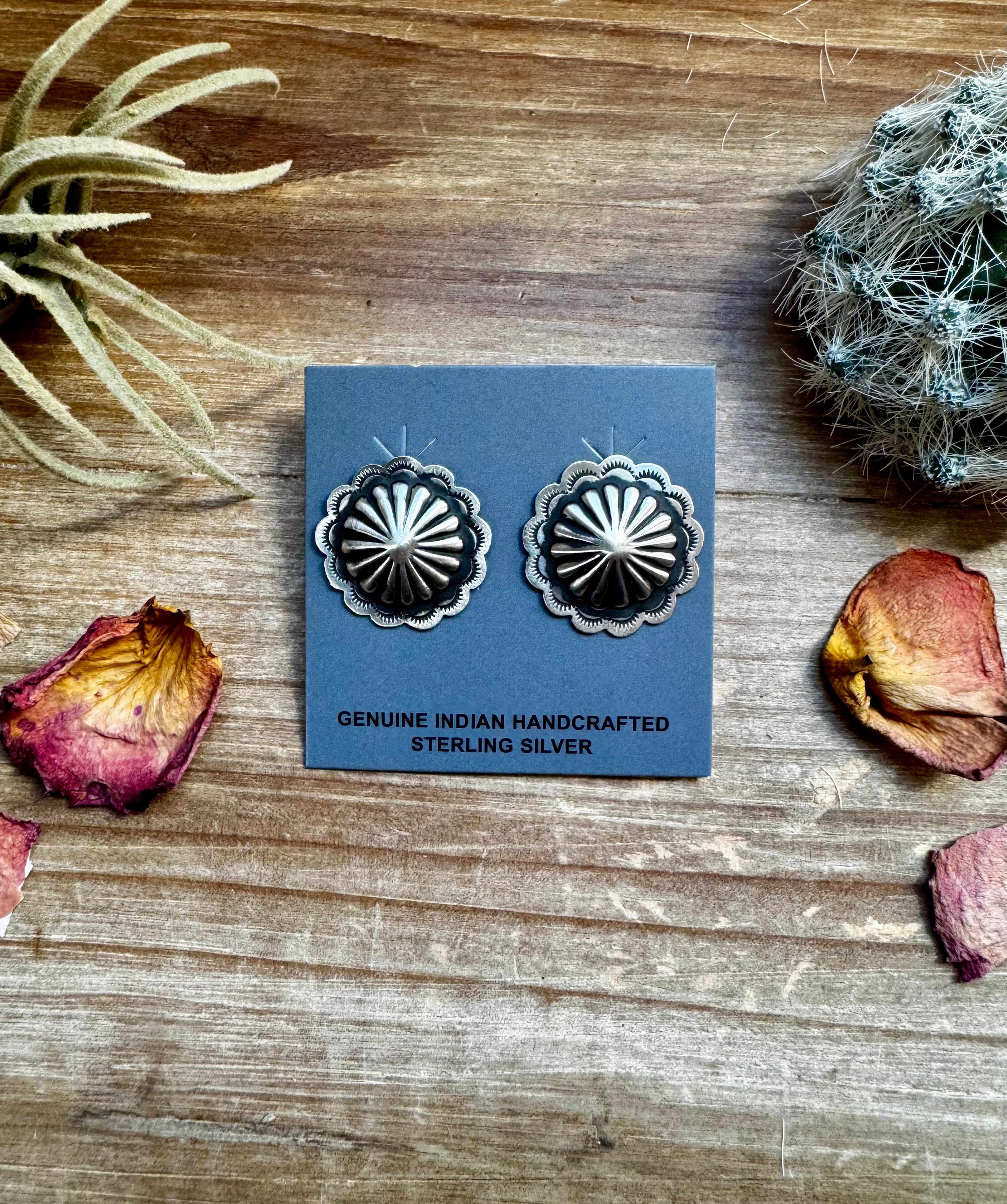 Smaller Round Sterling Silver Stud Earrings