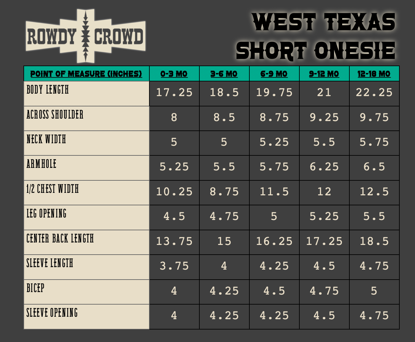 West Texas Short Onesie